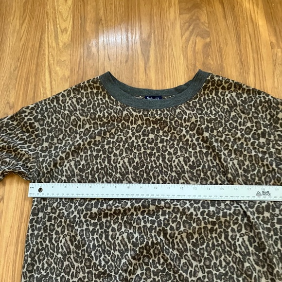 Splendid Leopard Print Gray & Brown Sweater Size Small EUC - Picture 7 of 10